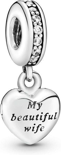 Pandora CA Jewelry My Beautiful Wife Dangle Cubic Zirconia Charm in Sterling Silver