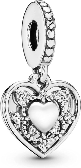 Pandora CA Jewelry My Wife Always Heart Dangle Cubic Zirconia Charm in Sterling Silver