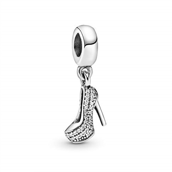 Pandora CA Jewelry Pave Stiletto Shoe Dangle Cubic Zirconia Charm in Sterling Silver
