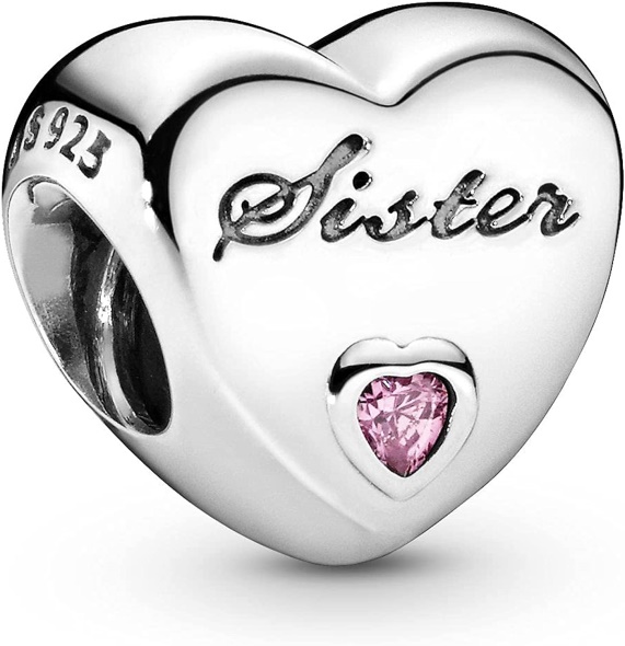 Pandora CA Jewelry Sister Love Cubic Zirconia Charm in Sterling Silver