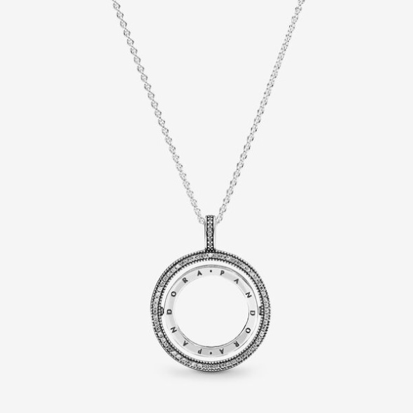 Pandora CA Logo Circle Necklace