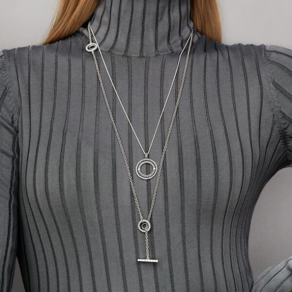 Pandora CA Logo Circle Necklace