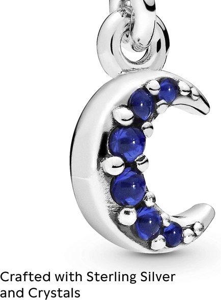 Pandora CA ME Compatible Crescent Moon Crystal Dangle Charm