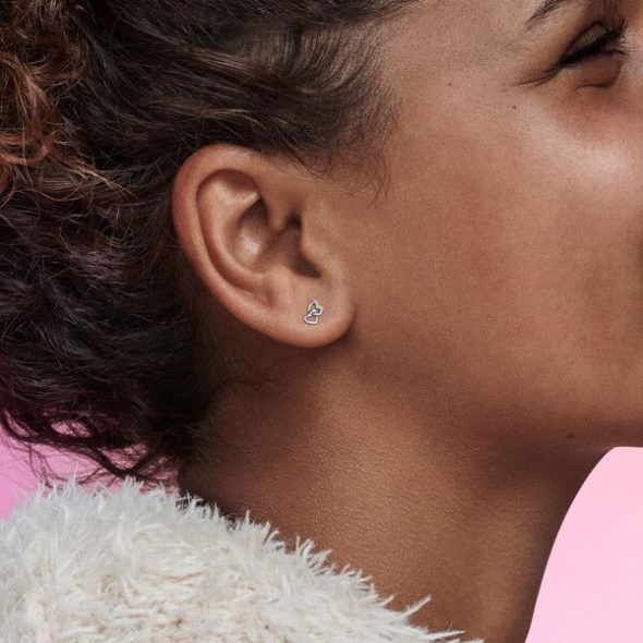 Pandora CA Me Chained Hearts Stud Earring