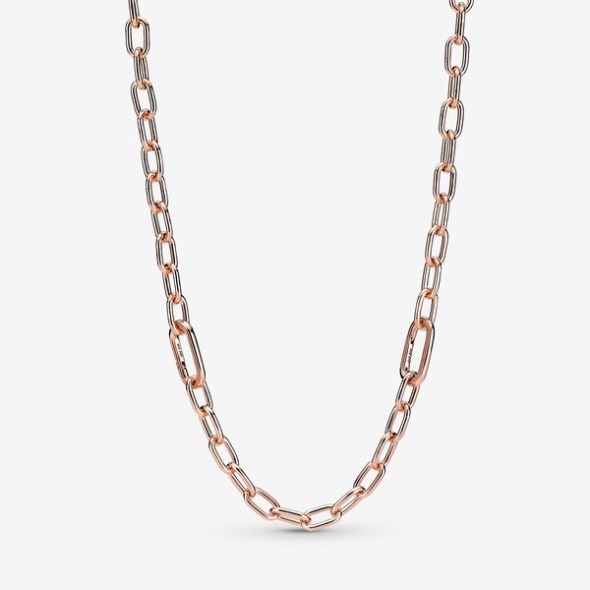 Pandora CA Me Link Chain Necklace Rose Gold Plated
