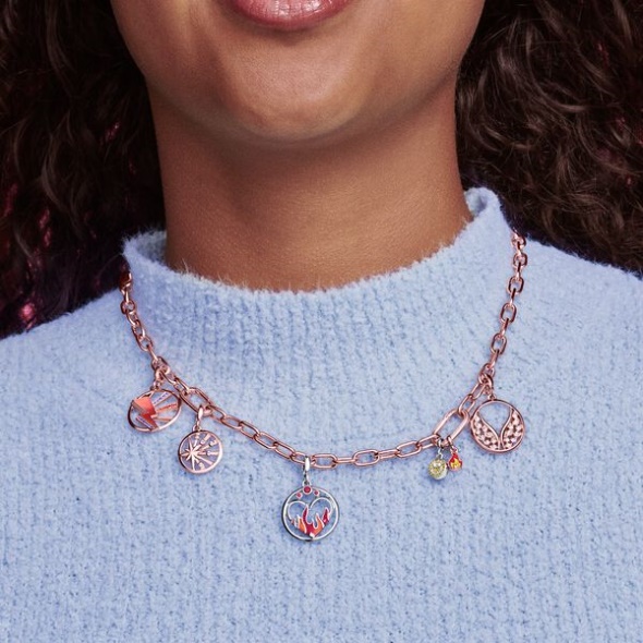 Pandora CA Me Link Chain Necklace Rose Gold Plated