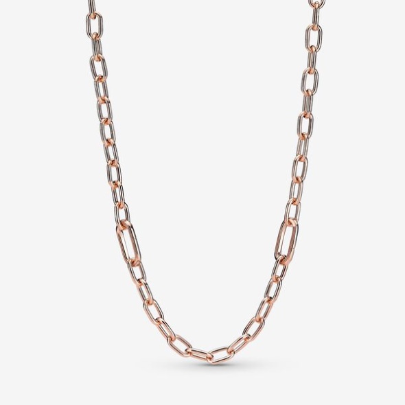 Pandora CA Me Link Chain Necklace Rose Gold Plated