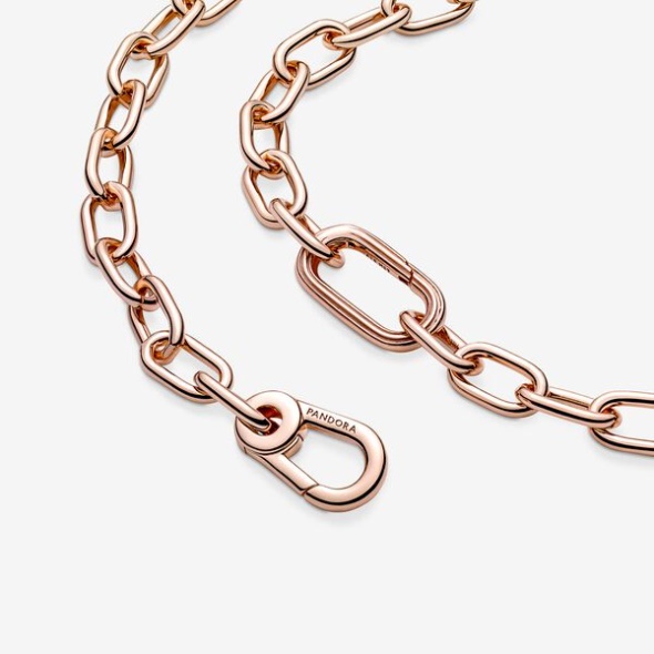 Pandora CA Me Link Chain Necklace Rose Gold Plated