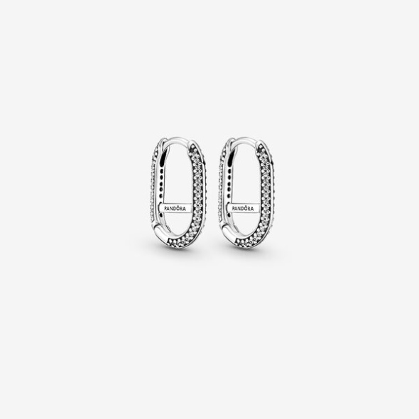Pandora CA Me Pave Link Earring Set