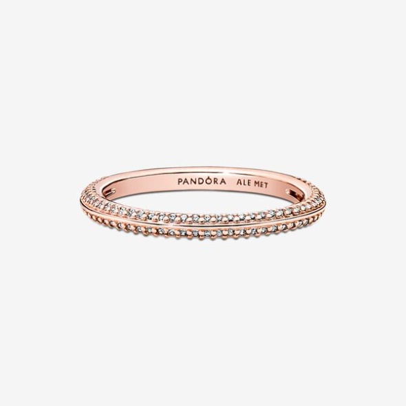 Pandora CA Me Pave Ring Rose Gold Plated