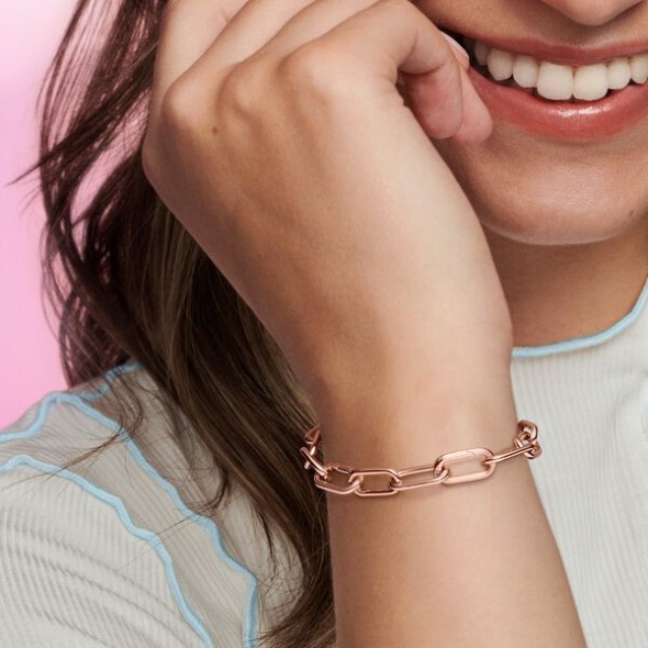 Pandora CA Me Rose Gold Plated Link Chain Bracelet