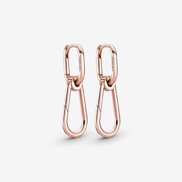 Pandora CA Me Rose Hoop Link Earring Set
