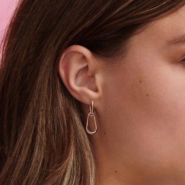 Pandora CA Me Rose Hoop Link Earring Set