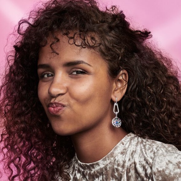 Pandora CA Me Single Hoop Link Earring Sterling Silver