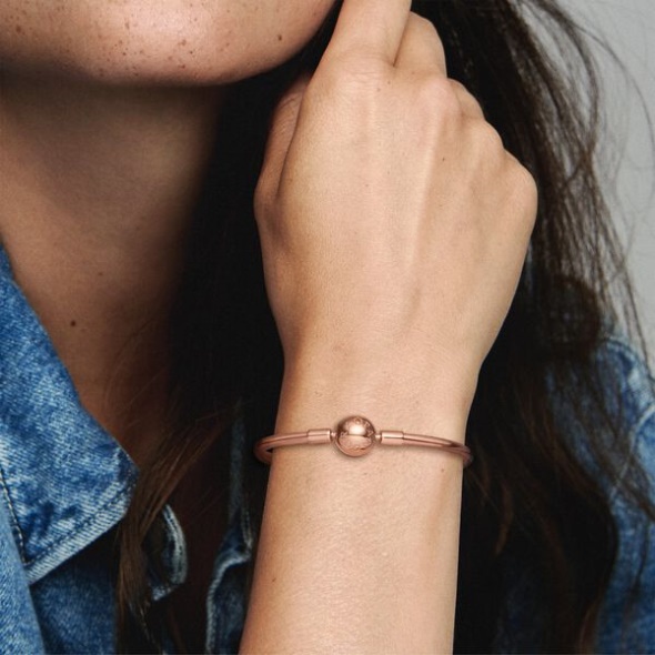 Pandora CA Moments Bangle Rose Gold Plated