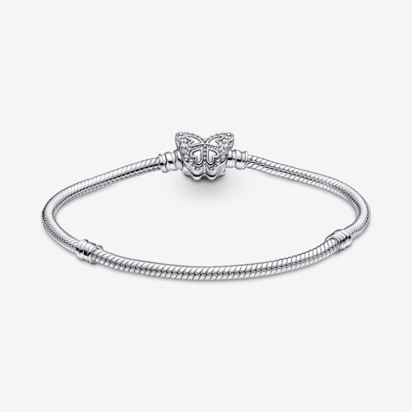 Pandora CA Moments Butterfly Clasp Snake Chain Bracelet