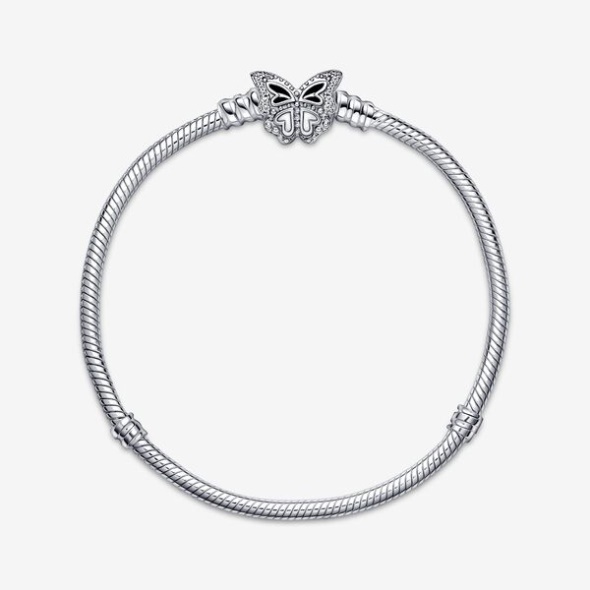 Pandora CA Moments Butterfly Clasp Snake Chain Bracelet