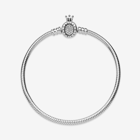 Pandora CA Moments Crown O Clasp Snake Chain Bracelet