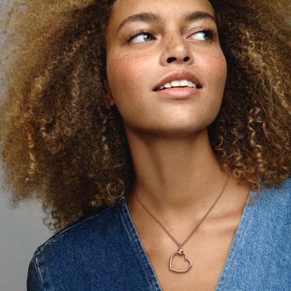 Pandora CA Moments Heart Charm Pendant Rose Gold Plated