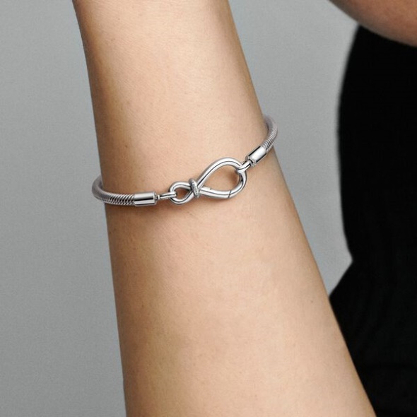 Pandora CA Moments Infinity Knot Snake Chain Bracelet