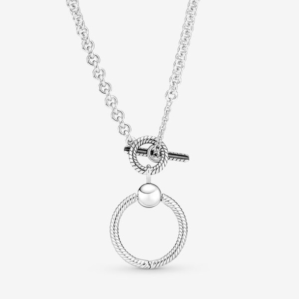 Pandora CA Moments O Pendant T-Bar Necklace