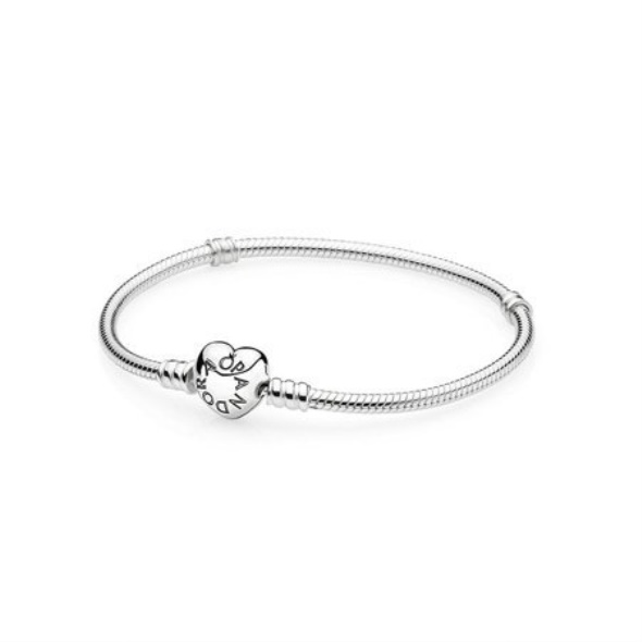 Pandora CA Moments Silver Bracelet with Heart Clasp