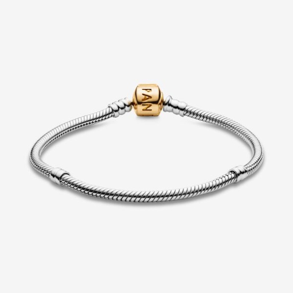 Pandora CA Moments Snake Chain Bracelet-Final Sale Two-Tone