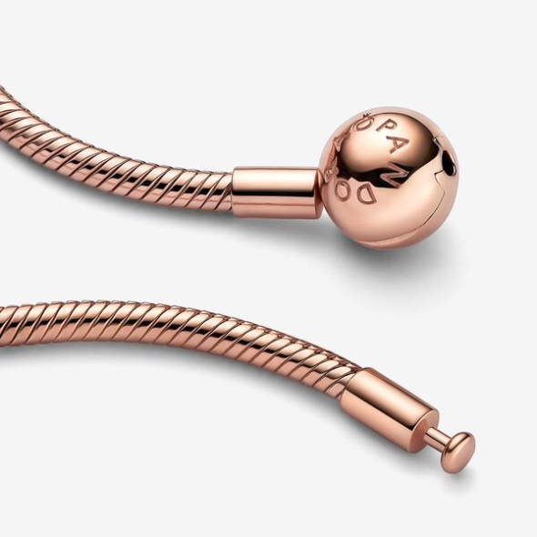 Pandora CA Moments Snake Chain Necklace Rose Gold Plated