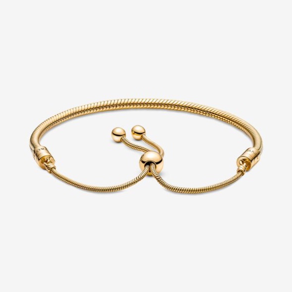 Pandora CA Moments Snake Chain Slider Bracelet Gold Plated
