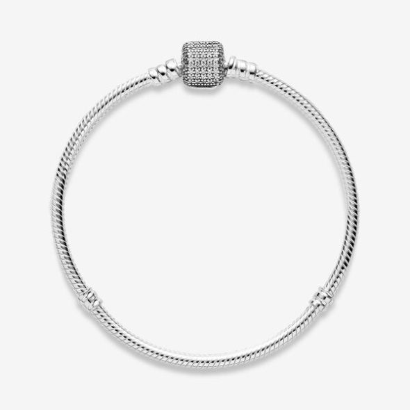Pandora CA Moments Sparkling Pave Clasp Snake Chain Bracelet