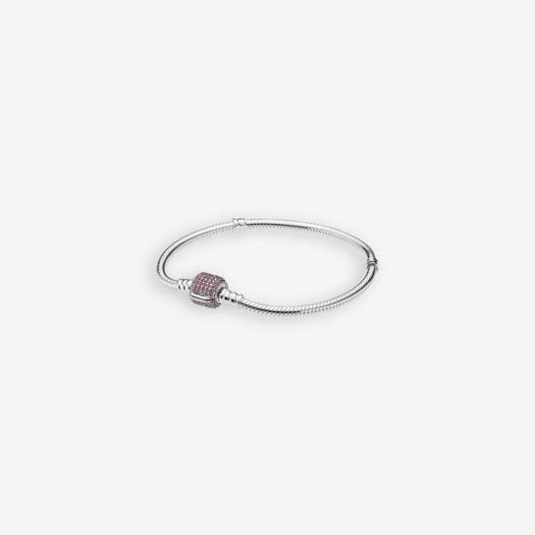 Pandora CA Moments Sparkling Pave Clasp Snake Chain Bracelet