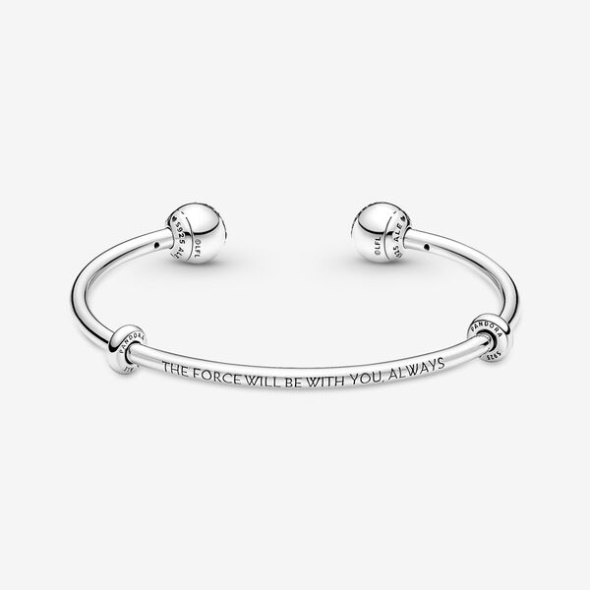 Pandora CA Moments Star Wars Light Dark Side Logo Open Bangle