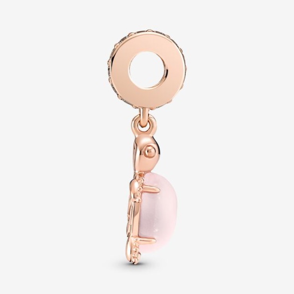 Pandora CA Murano Glass Pink Sea Turtle Dangle Charm