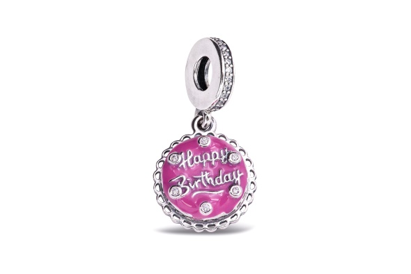 Pandora CA Pink Birthday Cake Dangle Charm