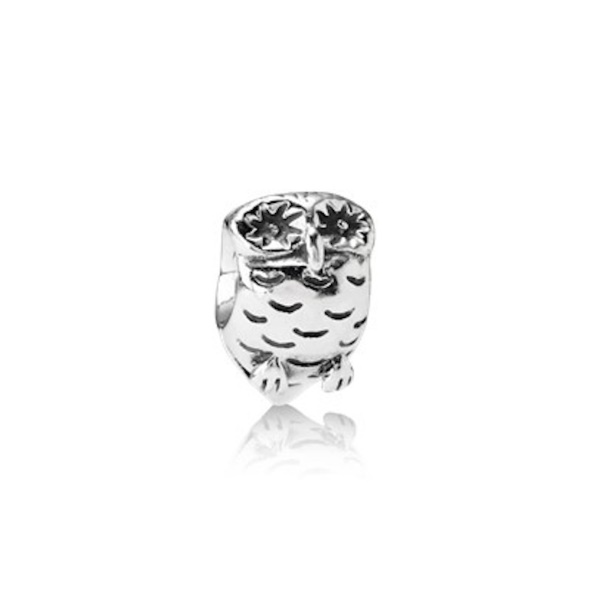Pandora CA Retired Sterling Silver Owl Animal Bead