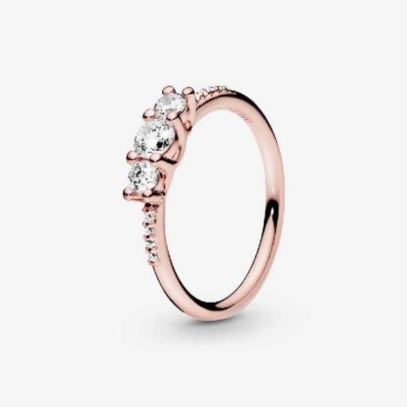 Pandora CA Rose Clear Three-Stone Ring