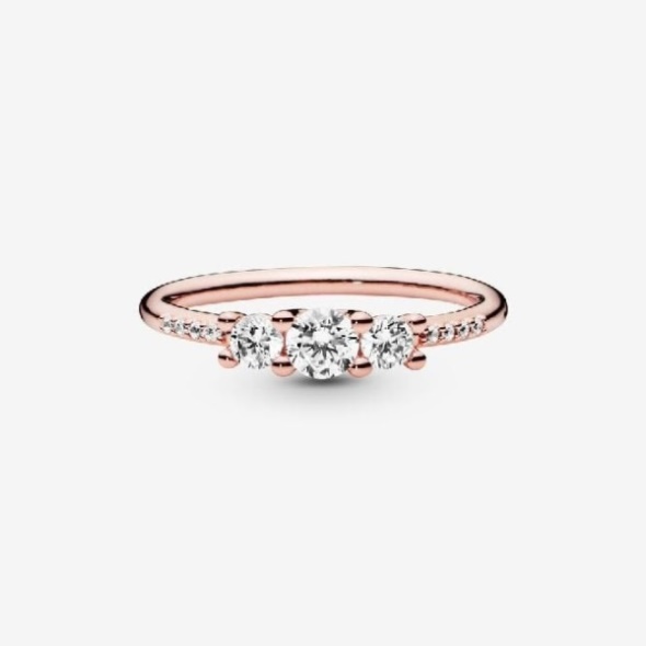 Pandora CA Rose Clear Three-Stone Ring