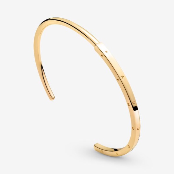 Pandora CA Signature I-D Open Bangle Gold Plated