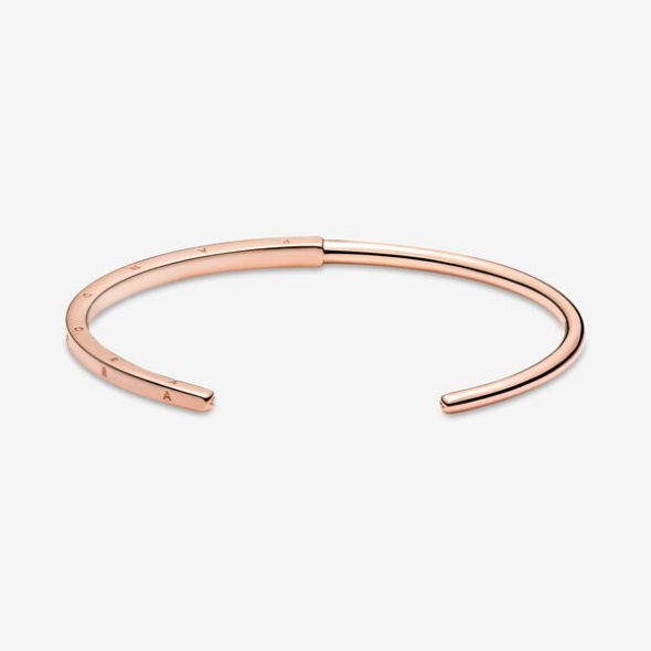 Pandora CA Signature I-D Open Bangle Rose Gold Plated