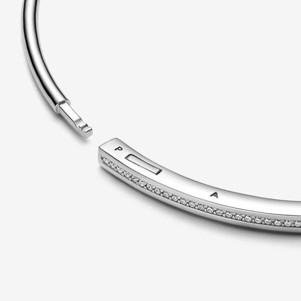 Pandora CA Signature I-D Pave Bangle Sterling Silver