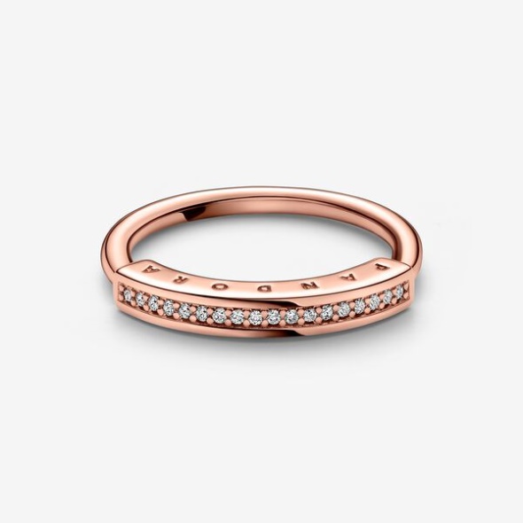 Pandora CA Signature I-D Pave Ring Rose Gold Plated