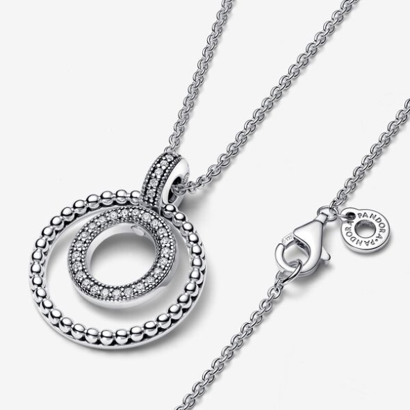 Pandora CA Signature Pave Beads Pendant Necklace