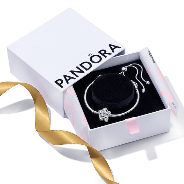 Pandora CA Sparkling Snowflake Sliding Bracelet Set