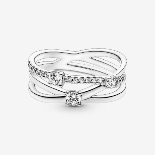 Pandora CA Sparkling Triple Band Ring