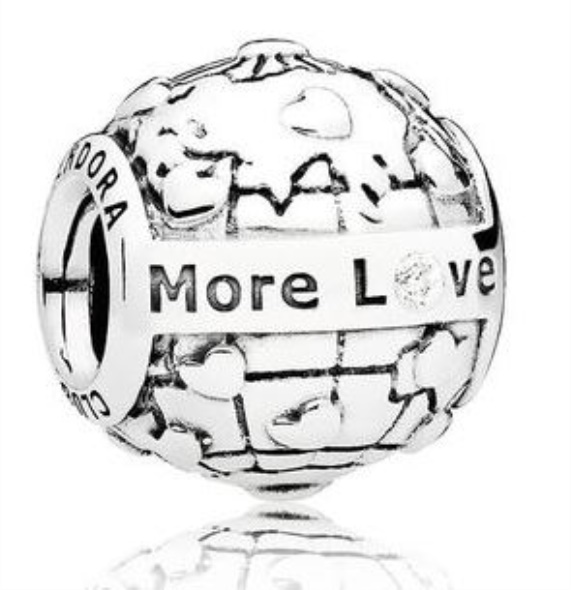Pandora CA Sterling Silver 2018 Globe and Heart Club Charm with 001ct Diamond