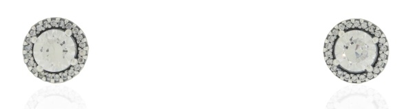 Pandora CA Sterling Silver Round Clear CZ Earrings