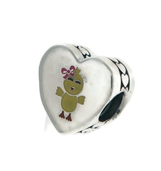 Pandora CA Sterling Silver with Yellow You Are My Favorite Chick Charm