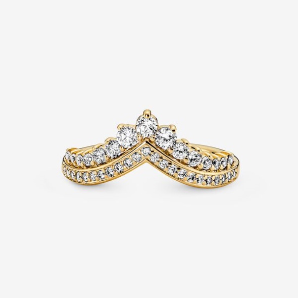 Pandora CA Timeless Wish Tiara Ring Gold Plated
