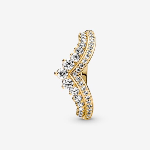 Pandora CA Timeless Wish Tiara Ring Gold Plated