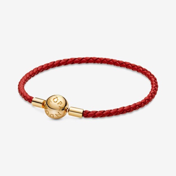 Pandora CA Winnie The Pooh Red And Gold Leather Bracelet Set